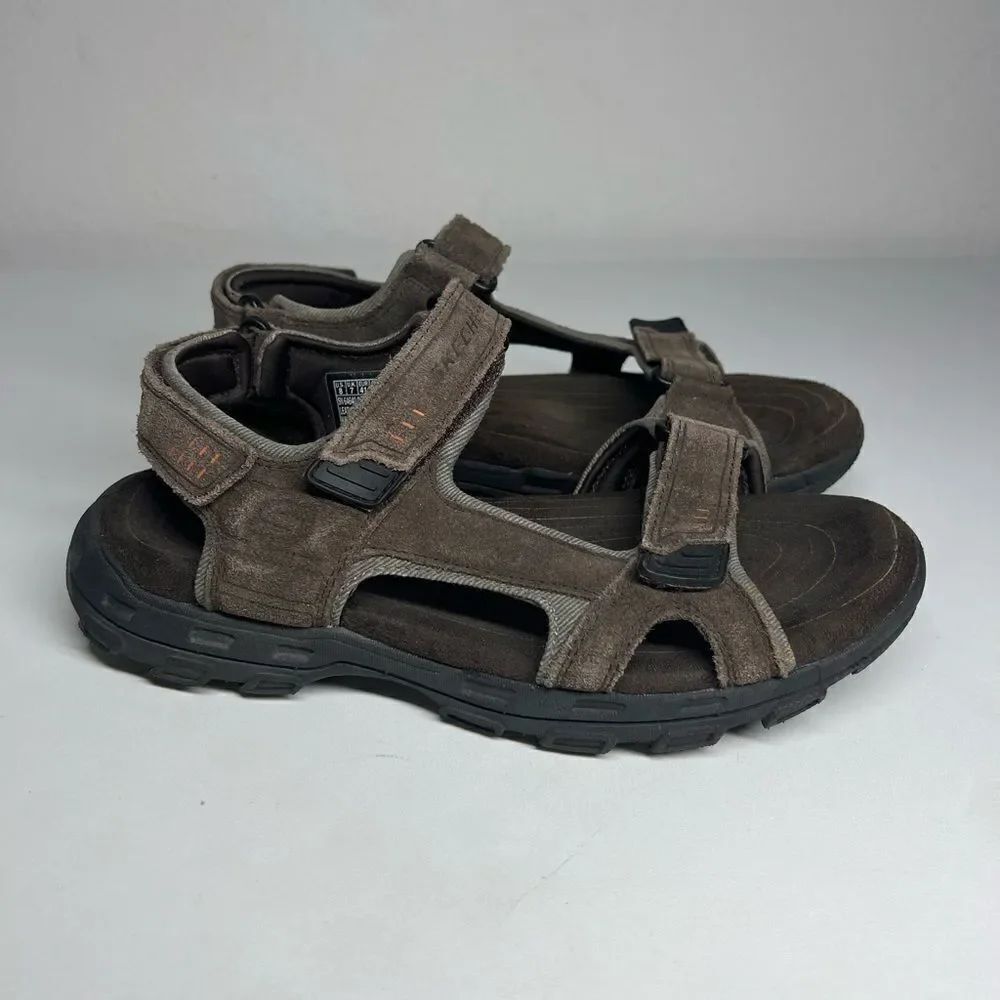 Men's Skechers Relaxed Fit 64487 Conner Louden Sandal Size 8 Brown Faux Leather
